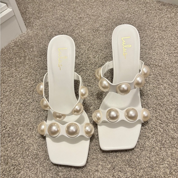 White faux pearl heel - Picture 2 of 5